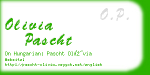 olivia pascht business card